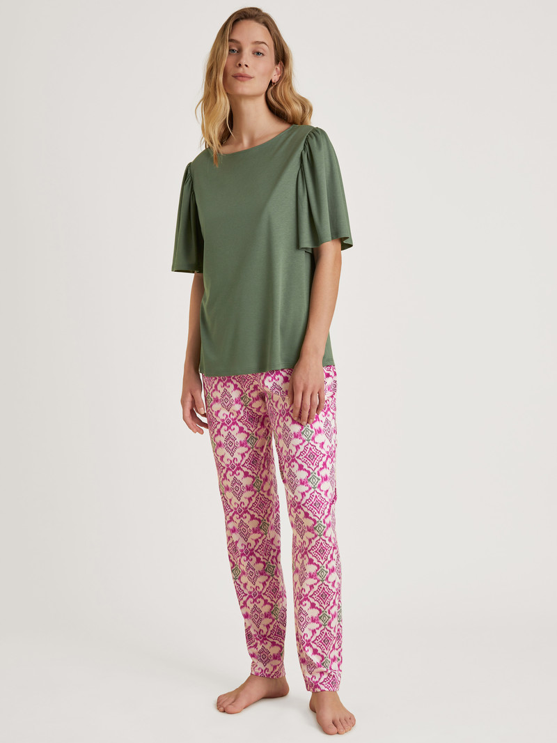 Women Calida Favourites Healing Pants Sleepwear Orchid Flower | 956173-ADO