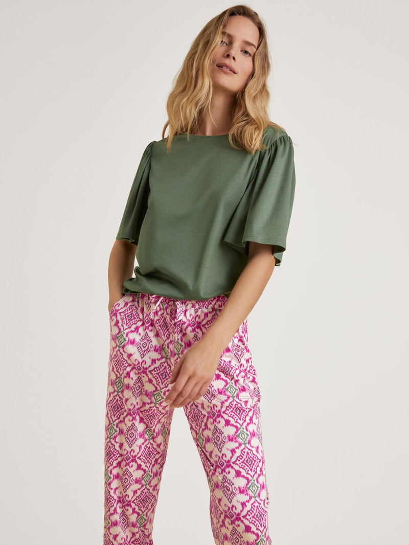 Women Calida Favourites Healing Pants Sleepwear Orchid Flower | 956173-ADO