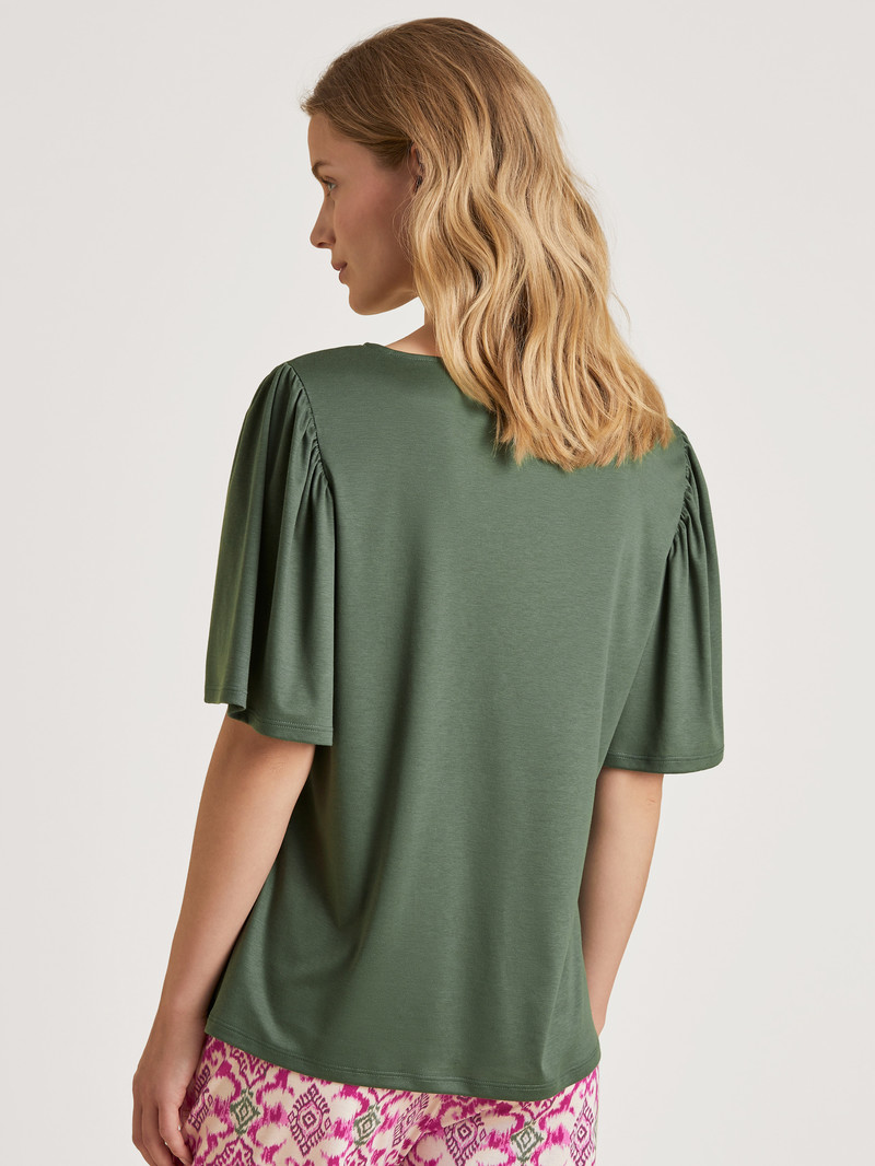 Women Calida Favourites Healing Shirt Short Sleeve Loungewear Laurel Green | 906835-AZB