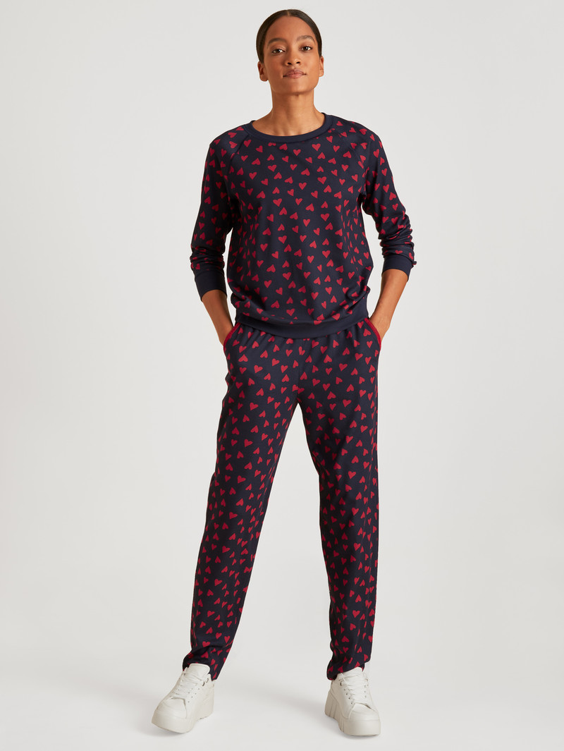 Women Calida Favourites Holidays Pants Sleepwear Dark Lapis Blue | 758402-KOZ