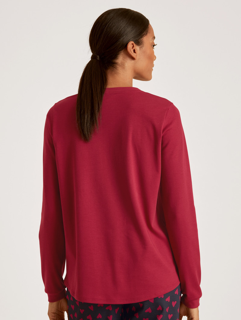 Women Calida Favourites Holidays Shirt Long-sleeve Loungewear Rio Red | 279405-ABL