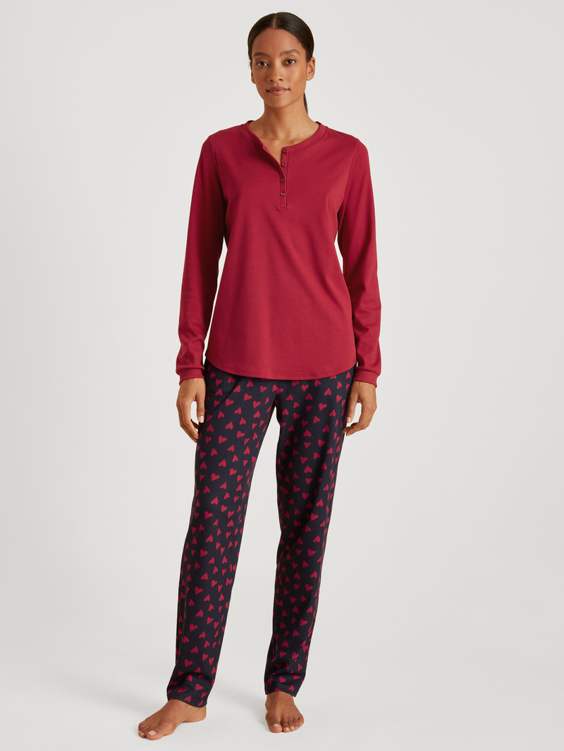 Women Calida Favourites Holidays Shirt Long-sleeve Loungewear Rio Red | 279405-ABL