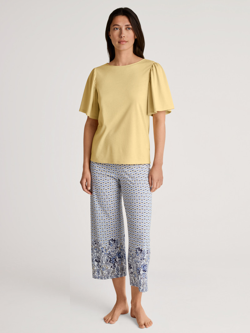 Women Calida Favourites Joy 7/8 Pants Sleepwear Straw | 043796-LFT