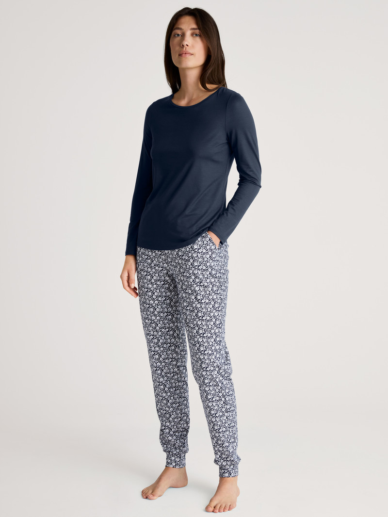 Women Calida Favourites Joy Ii Pants Sleepwear Peacoat Blue | 497320-CIS