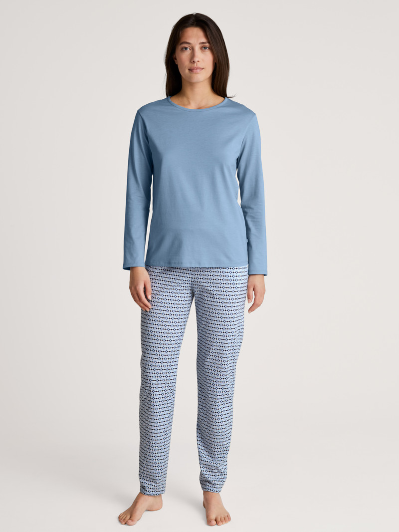 Women Calida Favourites Joy Shirt Long Sleeve Sleepwear Endless Sky | 926317-ATX