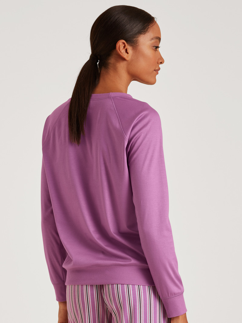 Women Calida Favourites Kiss Shirt Long Sleeve Yoga Mulberry Mauve | 089253-YGO