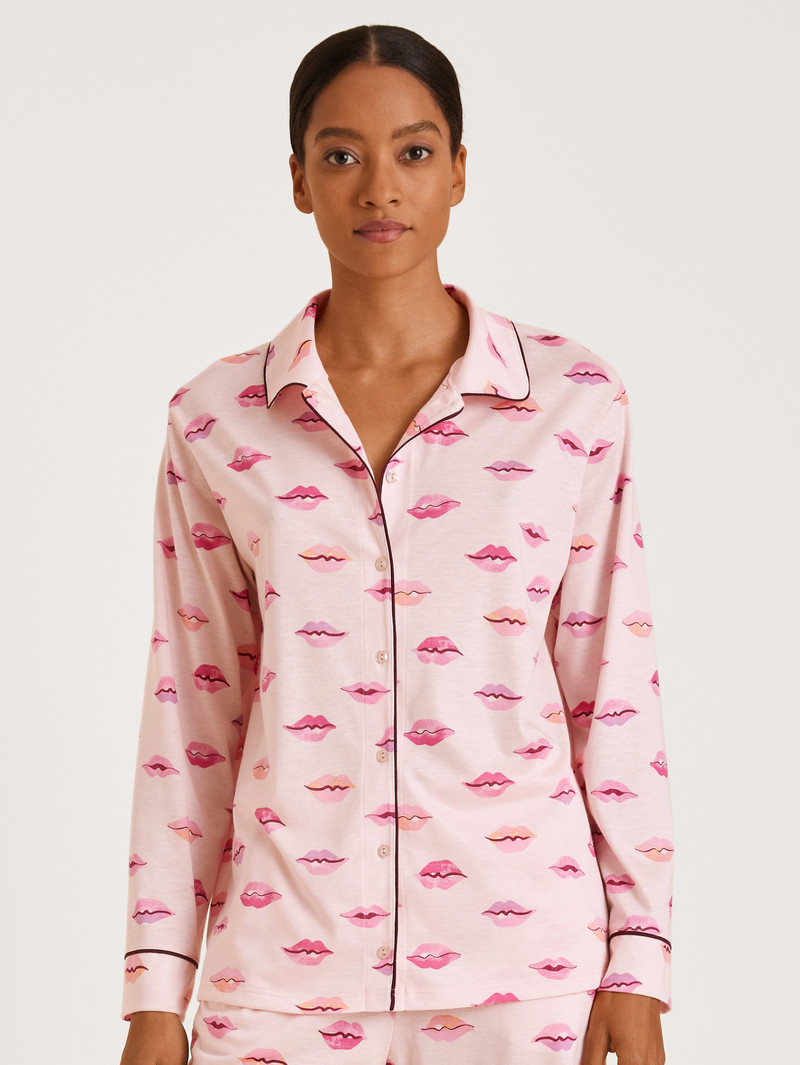 Women Calida Favourites Kiss Shirt Long-sleeve Sleepwear Pearl Blush | 869523-LNU