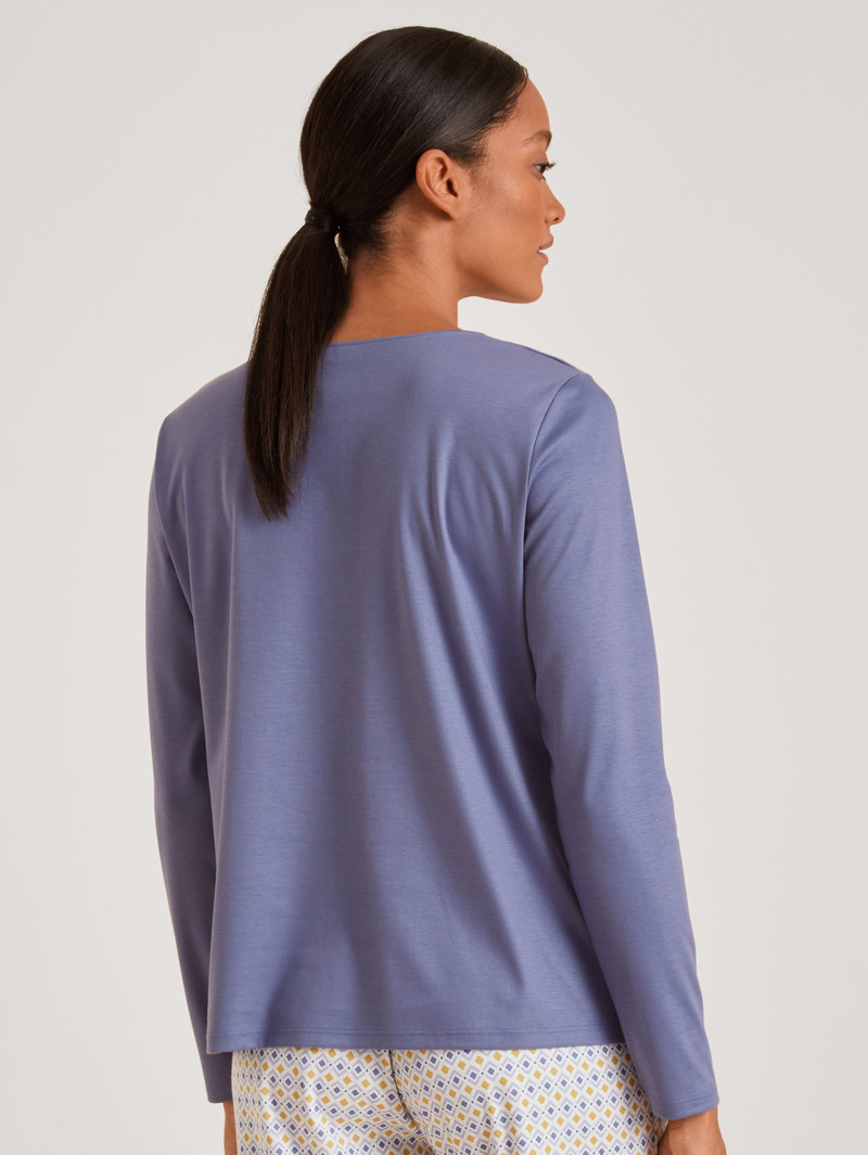 Women Calida Favourites Lavender Shirt Long Sleeve Loungewear Twilight Purple | 513629-NWF