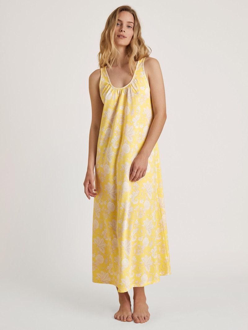 Women Calida Favourites Light Sleepshirt, Length 125 Cm Loungewear Golden Cab Yellow | 491387-PNM