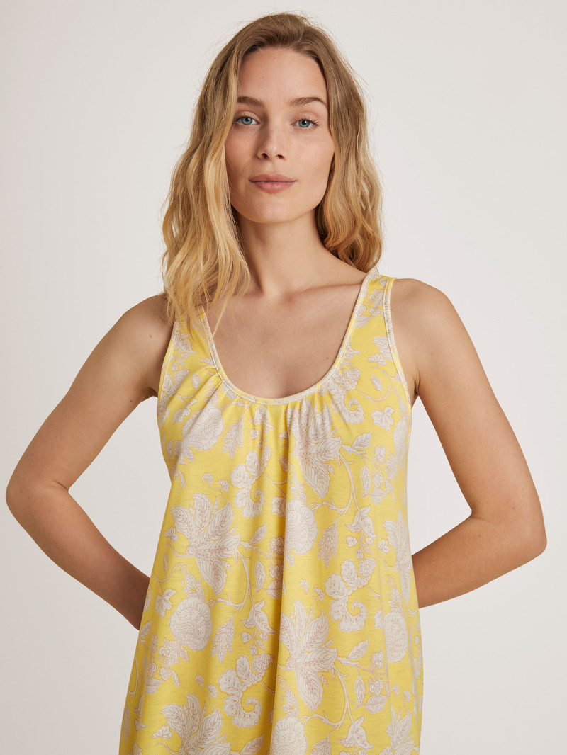 Women Calida Favourites Light Sleepshirt, Length 125 Cm Loungewear Golden Cab Yellow | 491387-PNM