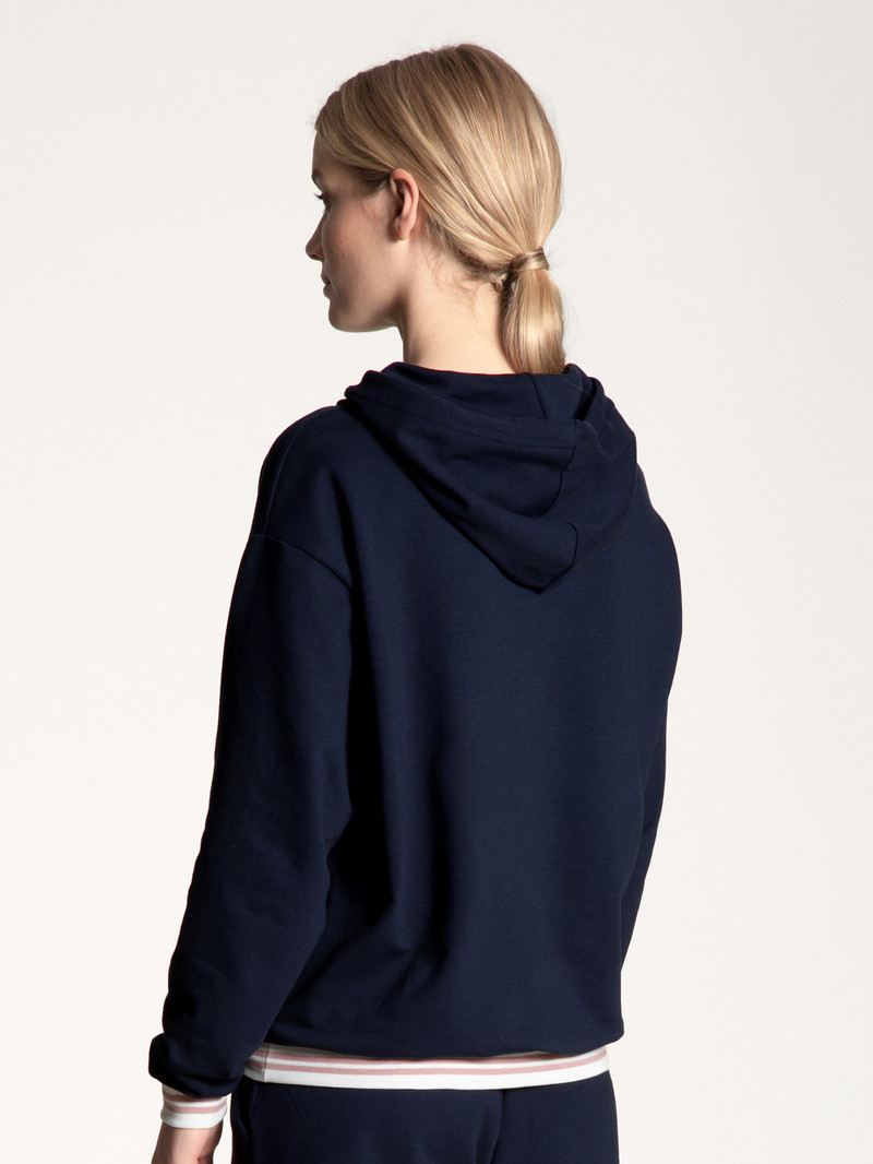 Women Calida Favourites Lounge Hoodie Loungewear Dark Lapis Blue | 719645-IWE