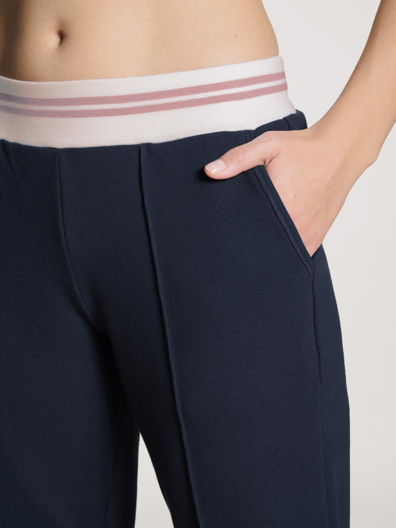 Women Calida Favourites Lounge Pants Yoga Dark Lapis Blue | 078593-JAX