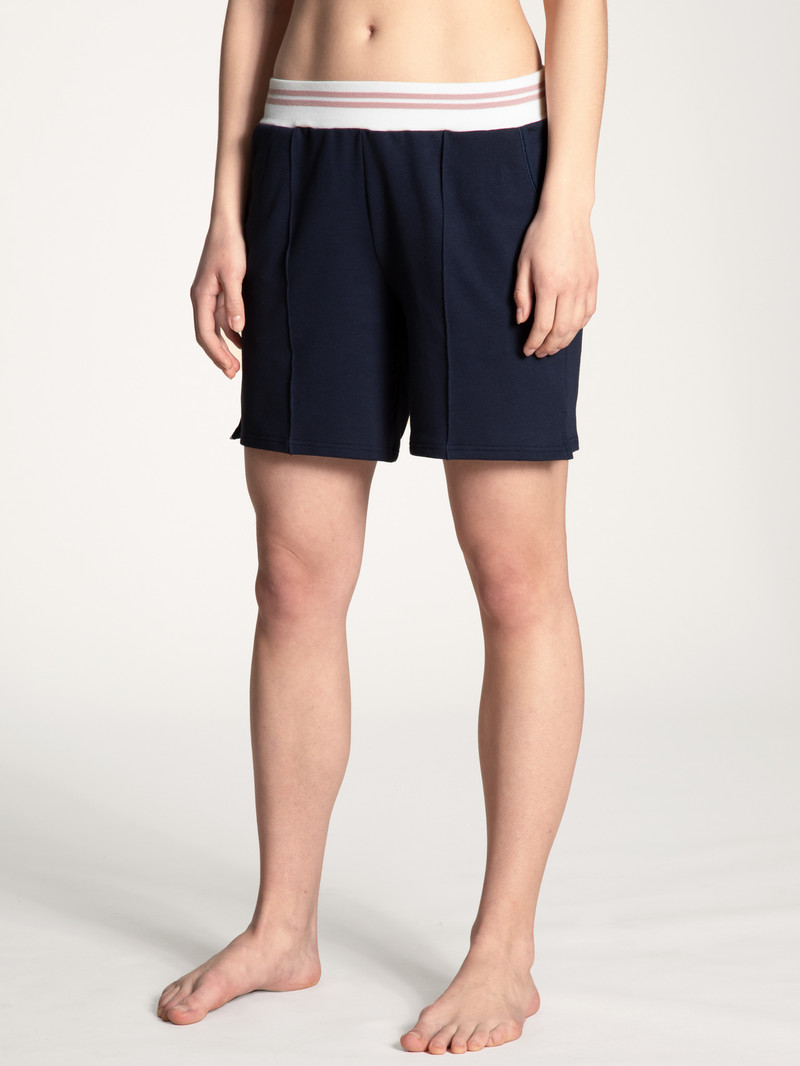 Women Calida Favourites Lounge Shorts Yoga Dark Lapis Blue | 179685-NHK