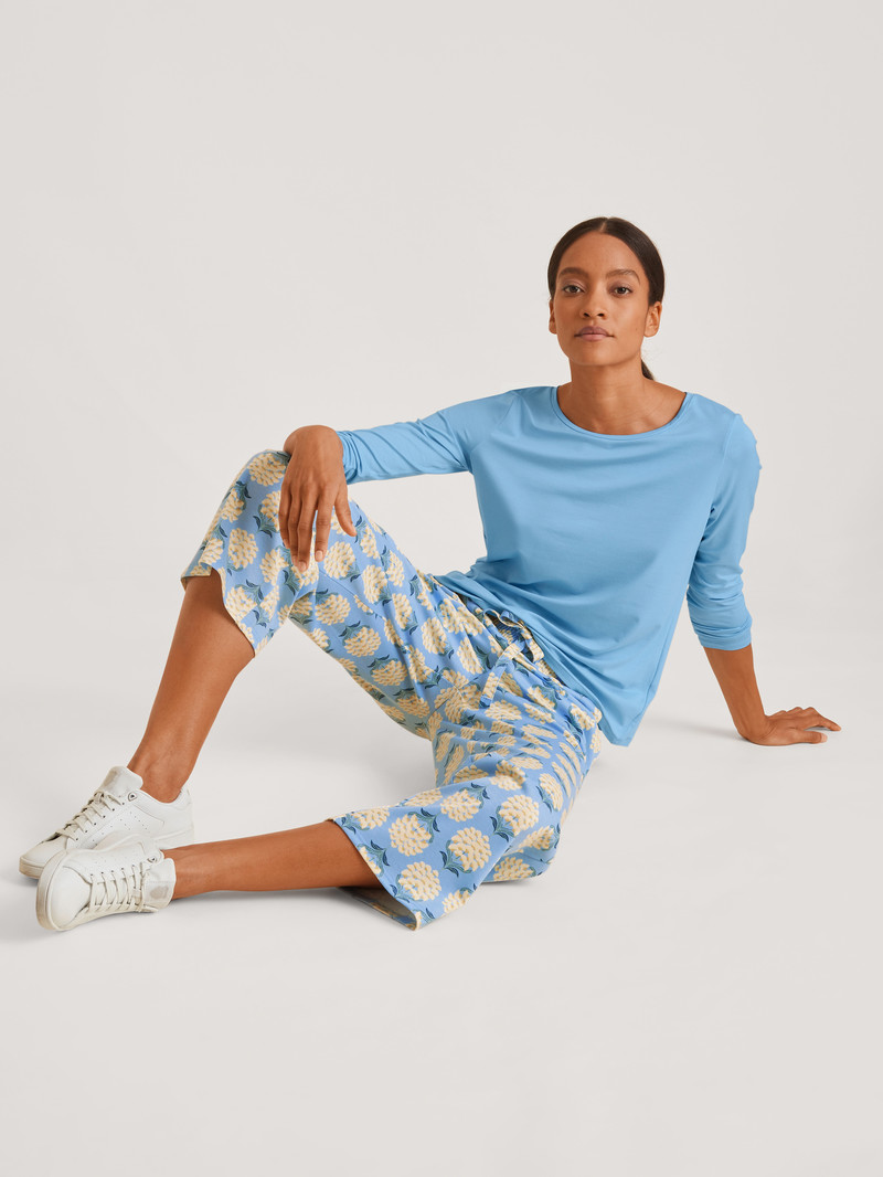 Women Calida Favourites Paisley 7/8 Pants Sleepwear Placid Blue | 082691-YAT