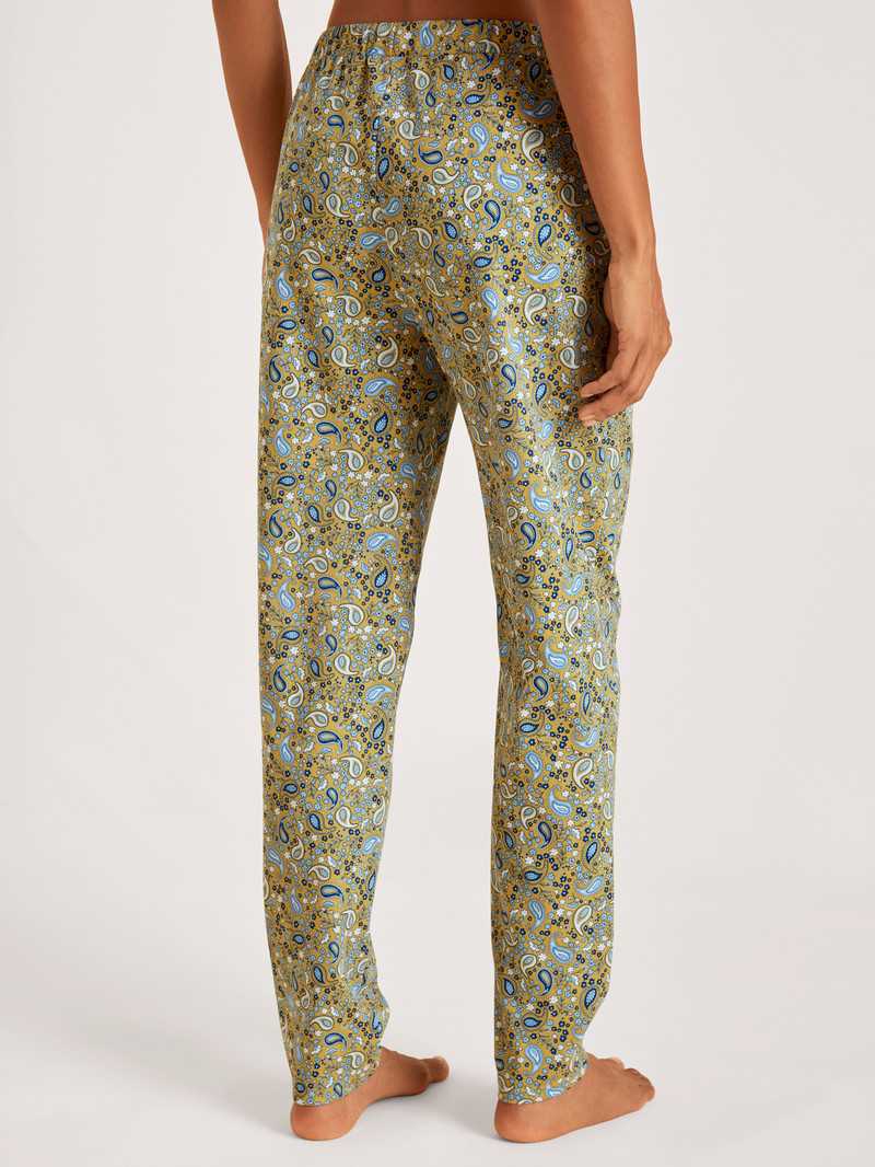 Women Calida Favourites Paisley Pants Sleepwear Sautere Yellow | 179582-QAN