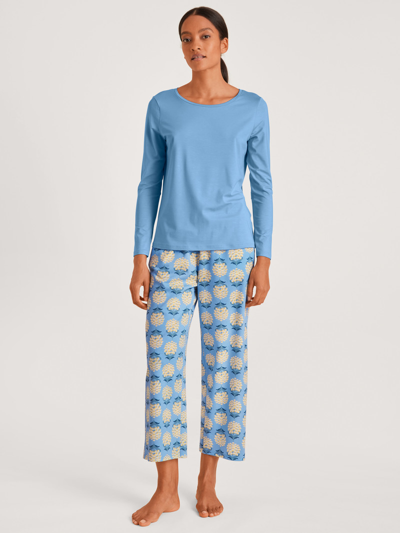 Women Calida Favourites Paisley Shirt Long Sleeve Loungewear Placid Blue | 782961-SEQ