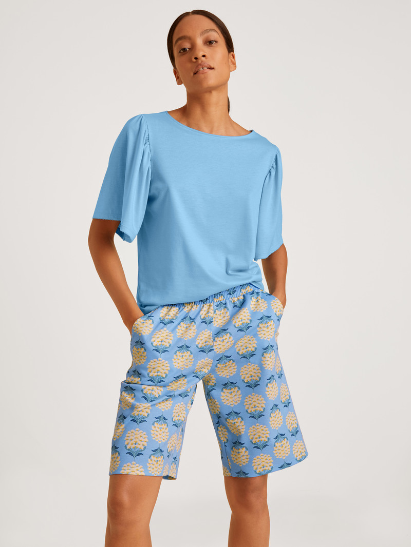 Women Calida Favourites Paisley Shorts Sleepwear Placid Blue | 792364-FOB