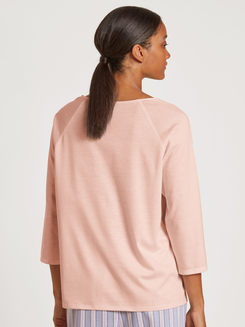 Women Calida Favourites Rosy Shirt 3/4 Sleeve Loungewear Pearl Blush | 641785-YVH