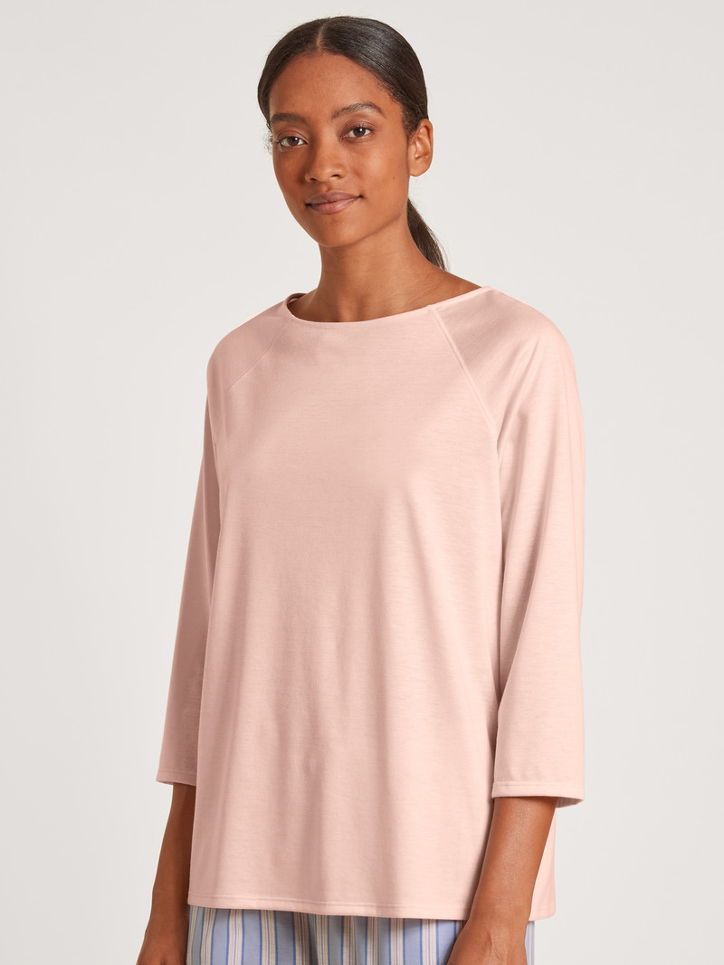 Women Calida Favourites Rosy Shirt 3/4 Sleeve Loungewear Pearl Blush | 641785-YVH