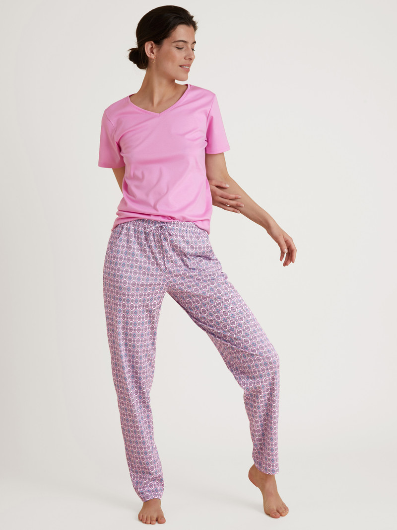 Women Calida Favourites Space Pants Sleepwear Bubble Gum Pink | 409672-BTN