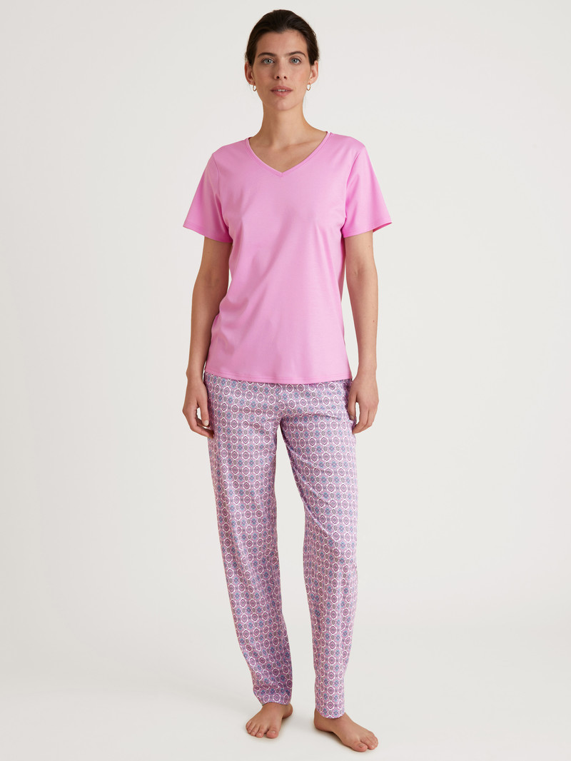 Women Calida Favourites Space Pants Sleepwear Bubble Gum Pink | 409672-BTN