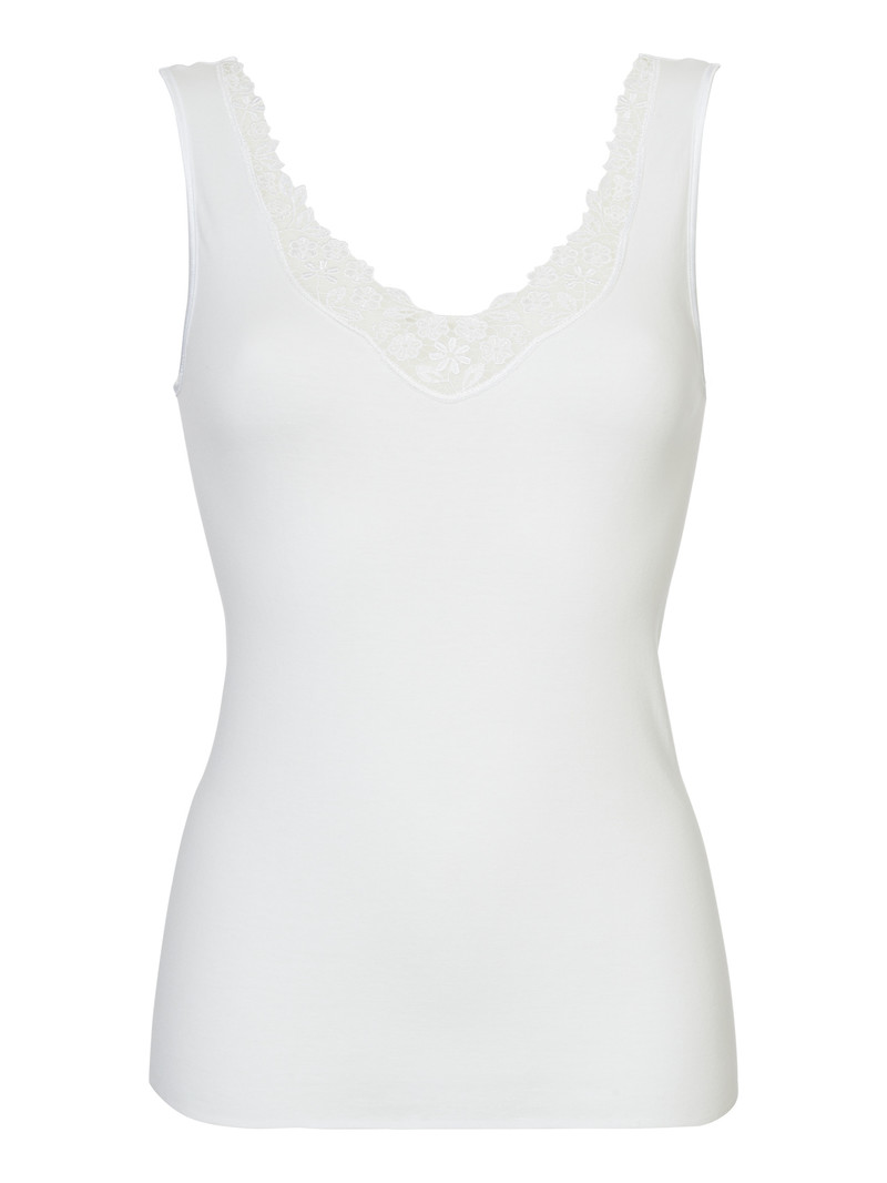 Women Calida Feminin Sense Tank Top Underwear Weiss | 804371-ENJ