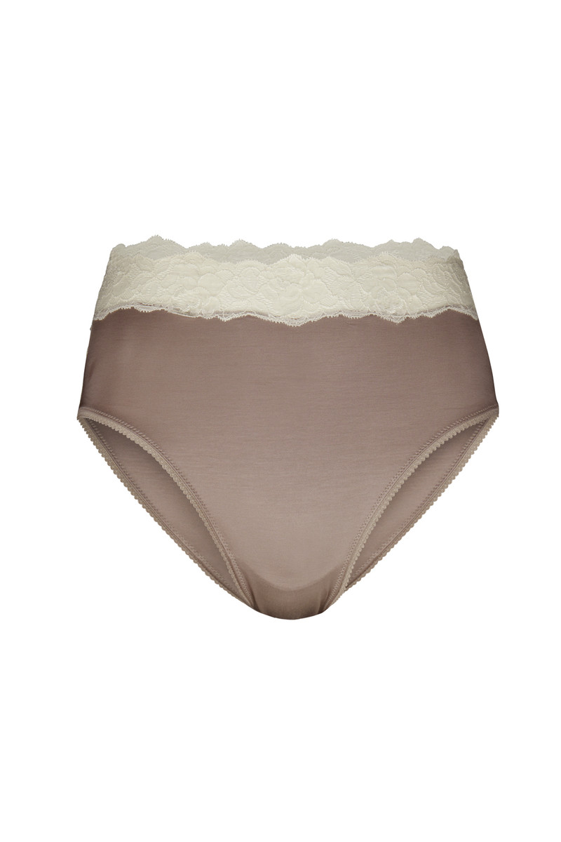 Women Calida Glamorous Lace Brief Underwear Etherea Taupe | 179435-LID