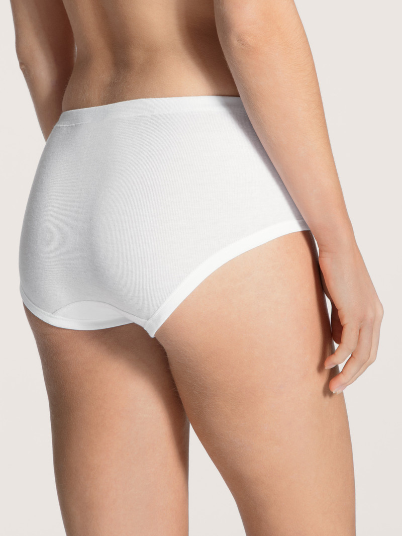 Women Calida Iconics Midi Brief, High Waist Underwear Weiss | 042179-UCF