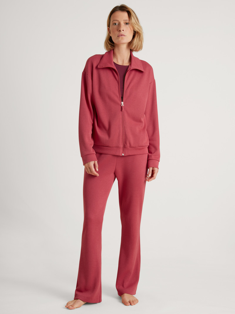 Women Calida Lounge Butterfly Jacket Loungewear Pomegranate Red | 190382-ZGK