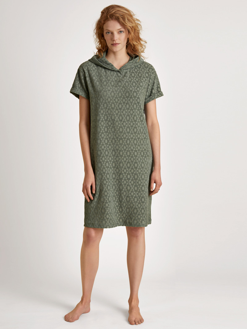 Women Calida Lounge Healing Loungedress Loungewear Laurel Green | 263409-MLV