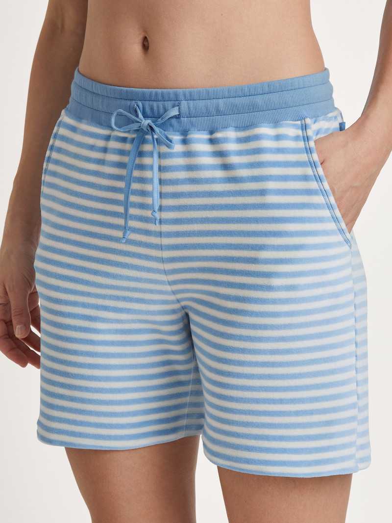 Women Calida Lounge Velours Shorts Loungewear Endless Sky | 072536-ZKC