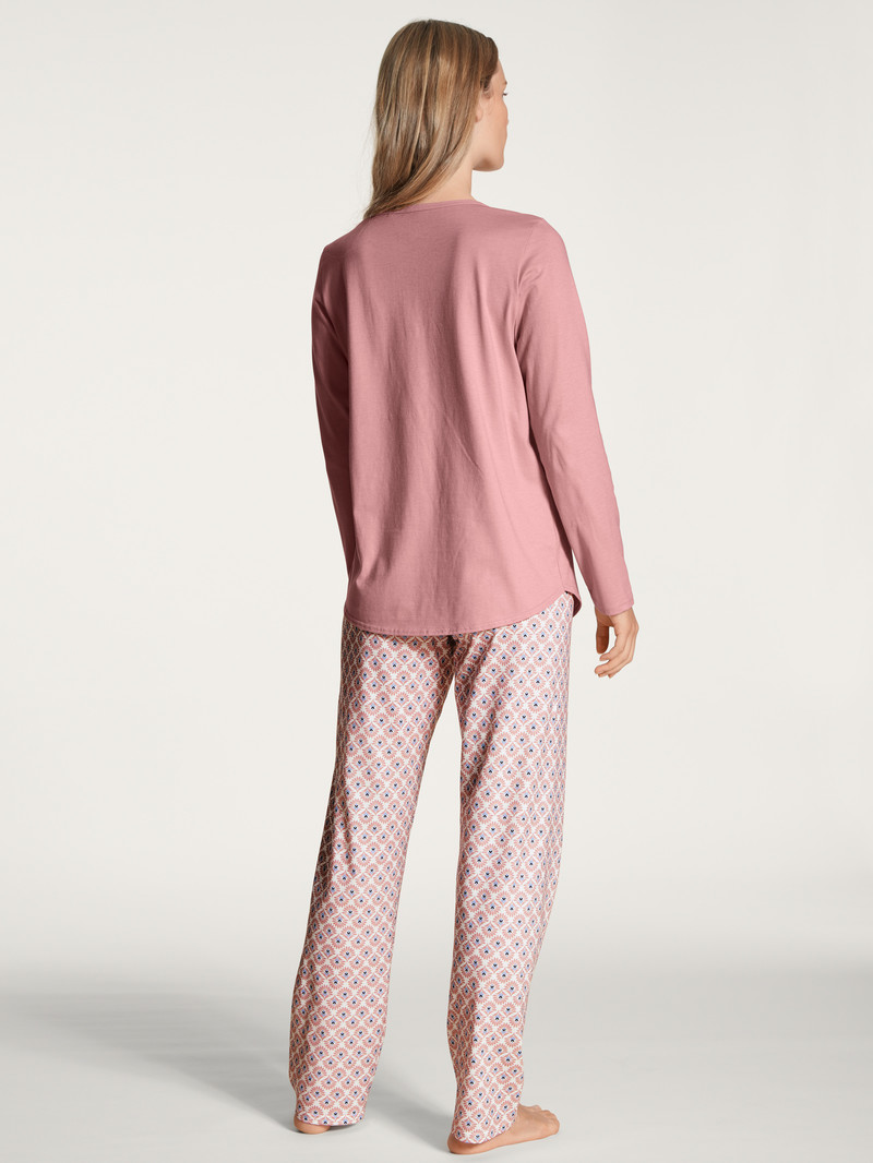 Women Calida Lovely Nights Pyjama Sleepwear Rose Bud | 728469-POC