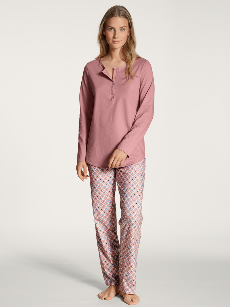 Women Calida Lovely Nights Pyjama Sleepwear Rose Bud | 728469-POC