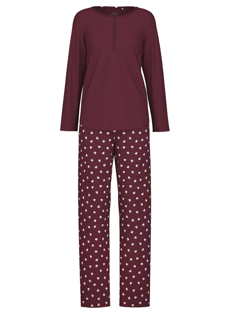 Women Calida Lovely Nights Pyjama Sleepwear English Red | 830127-SWH