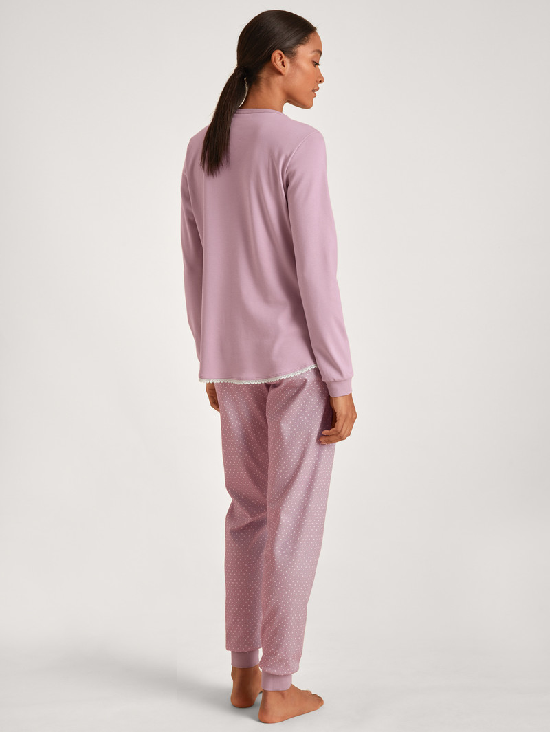 Women Calida Midnight Dreams Pyjama With Cuff Sleepwear Mauve Shadow | 936781-EWC