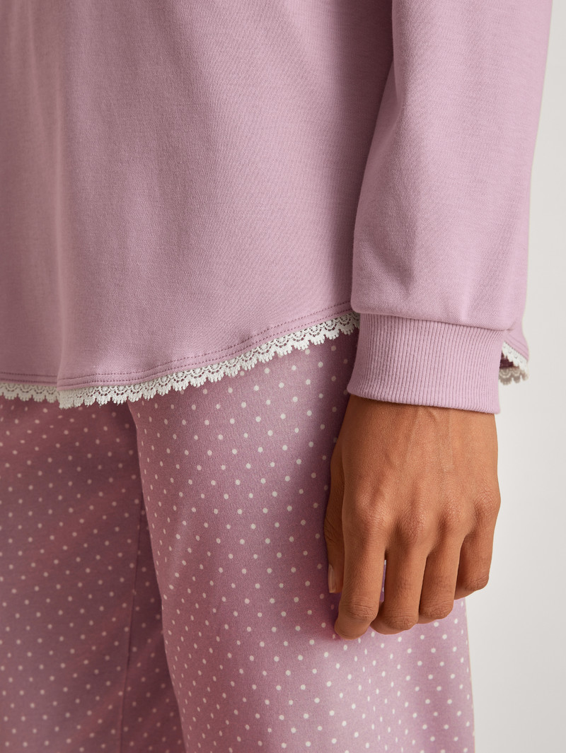 Women Calida Midnight Dreams Pyjama With Cuff Sleepwear Mauve Shadow | 936781-EWC