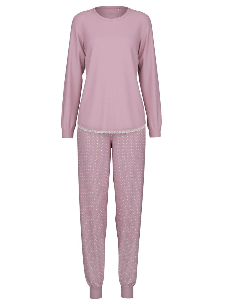 Women Calida Midnight Dreams Pyjama With Cuff Sleepwear Mauve Shadow | 936781-EWC