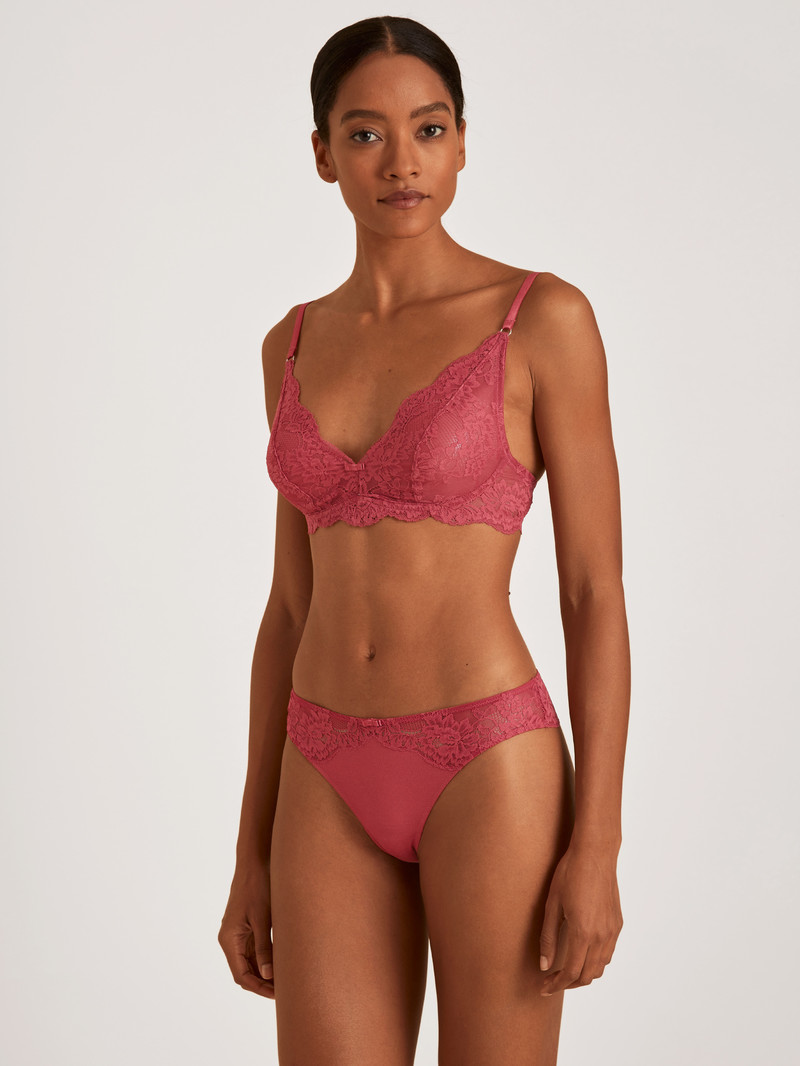 Women Calida Modal Sense String Underwear Pomegranate Red | 263489-MVJ