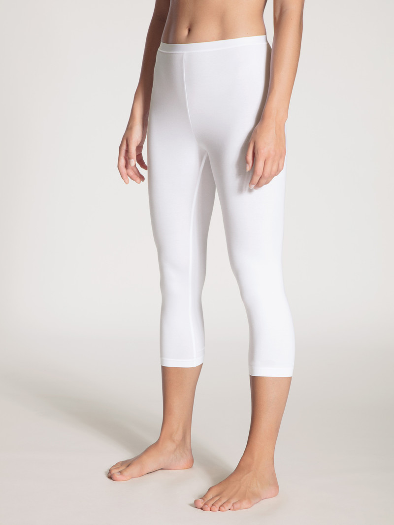 Women Calida Natural Comfort 3/4 Leggings Loungewear Weiss | 347106-CUO