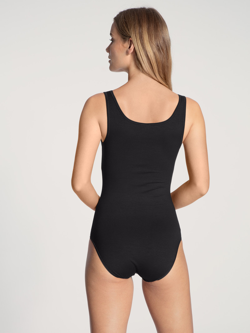 Women Calida Natural Comfort Bodysuit Yoga Schwarz | 510948-DPL