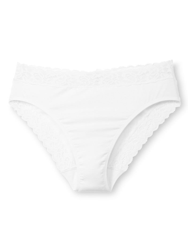 Women Calida Natural Comfort Lace Brief Underwear Weiss | 196053-ADG