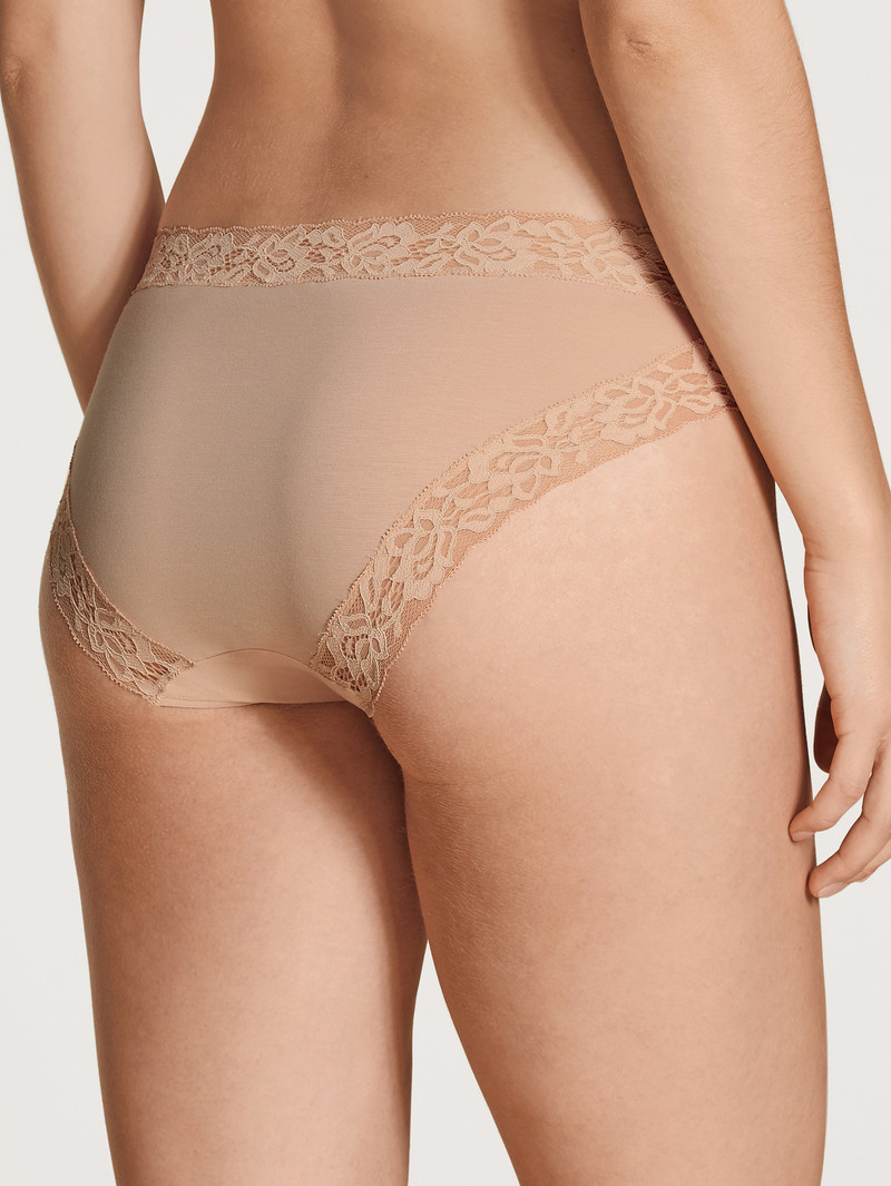 Women Calida Natural Comfort Lace Brief Underwear Rose Teint | 518762-ZMN