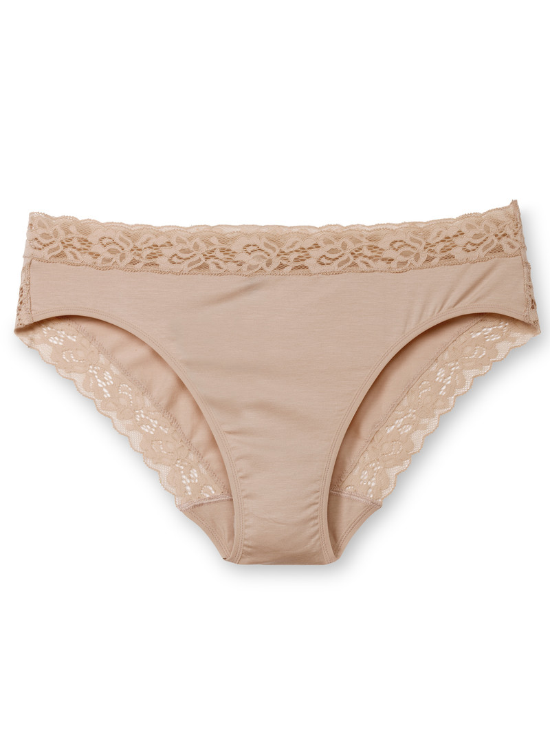 Women Calida Natural Comfort Lace Brief Underwear Rose Teint | 518762-ZMN