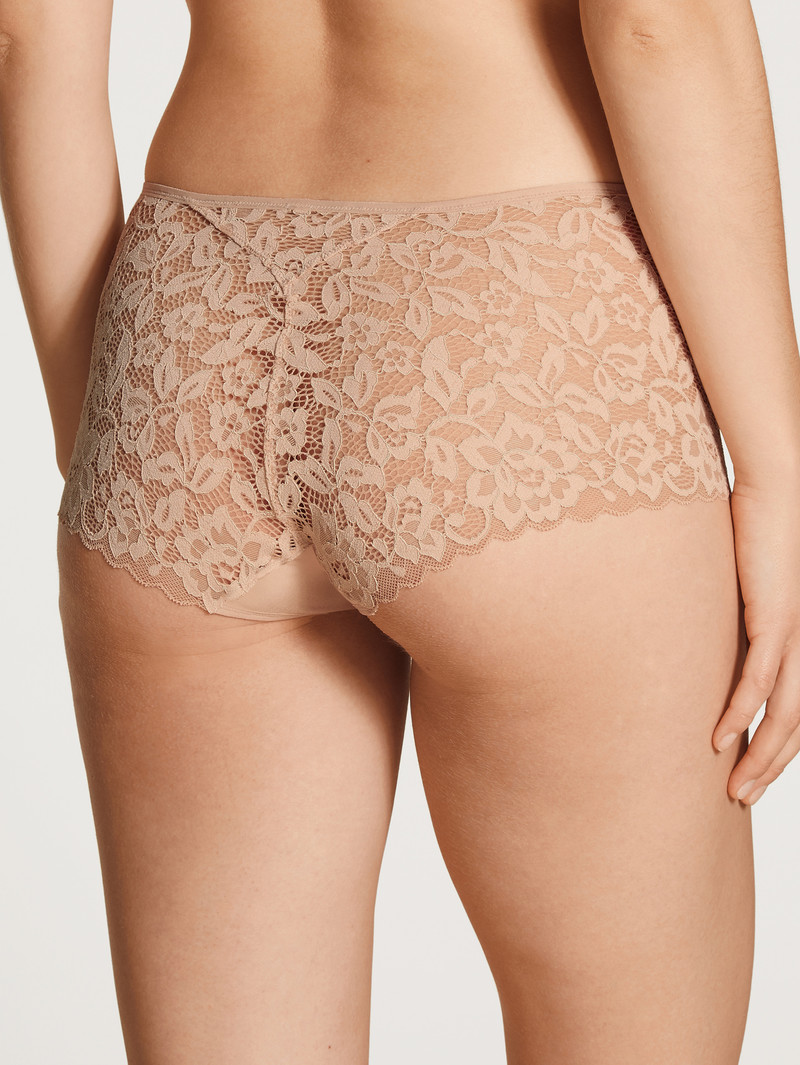 Women Calida Natural Comfort Lace Shorty Regular Cut Underwear Rose Teint | 610352-CWI