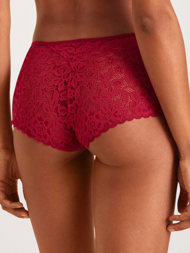 Women Calida Natural Comfort Lace Shorty Regular Cut Underwear Rio Red | 659408-KYF