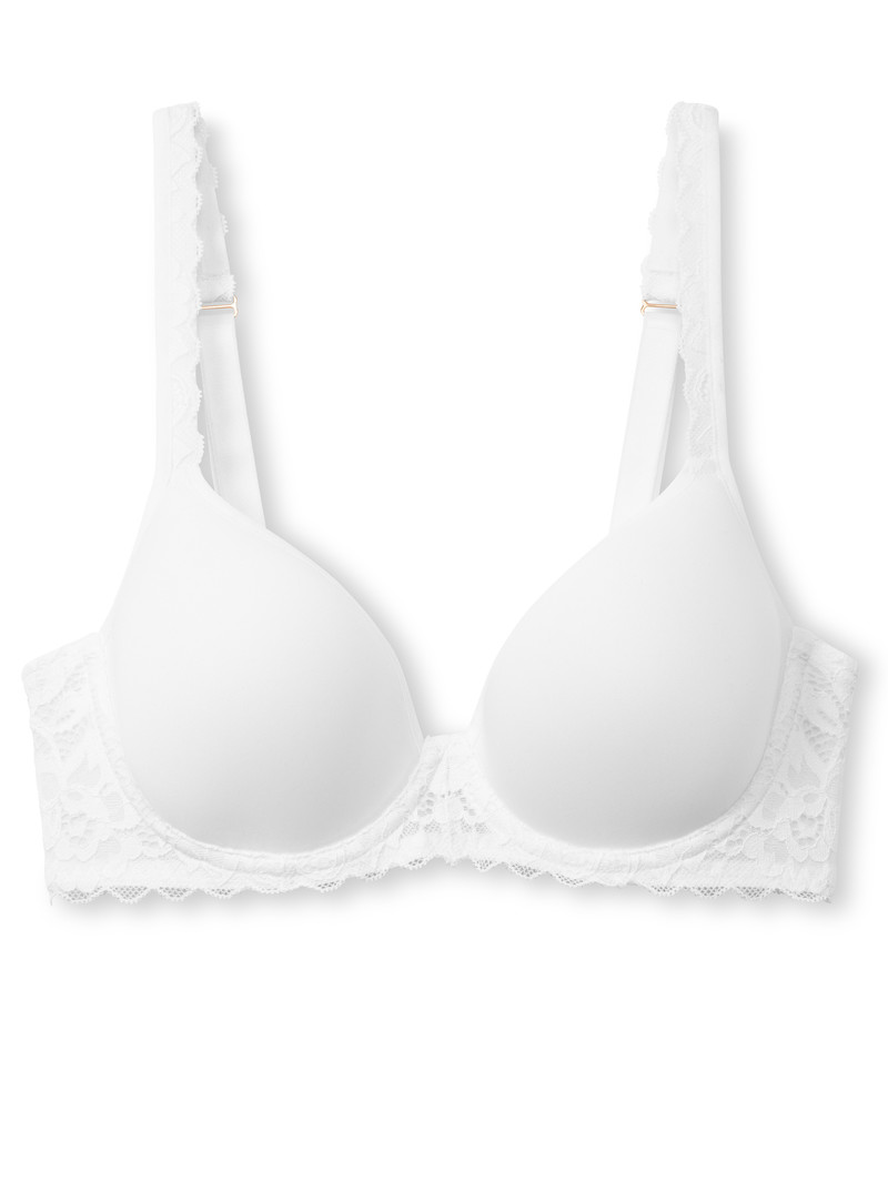 Women Calida Natural Comfort Lace Spacer Bra Underwear Weiss | 045792-VDH