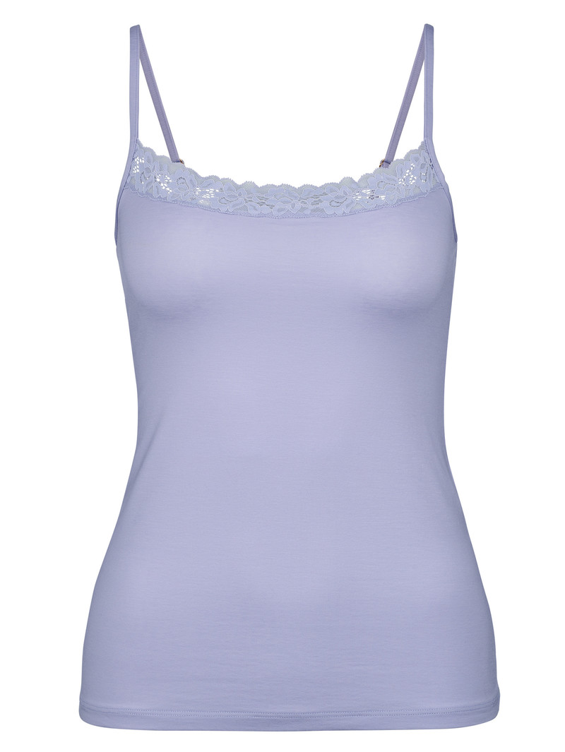 Women Calida Natural Comfort Lace Spaghetti Top Underwear Lanquid Lavender | 918647-CDG