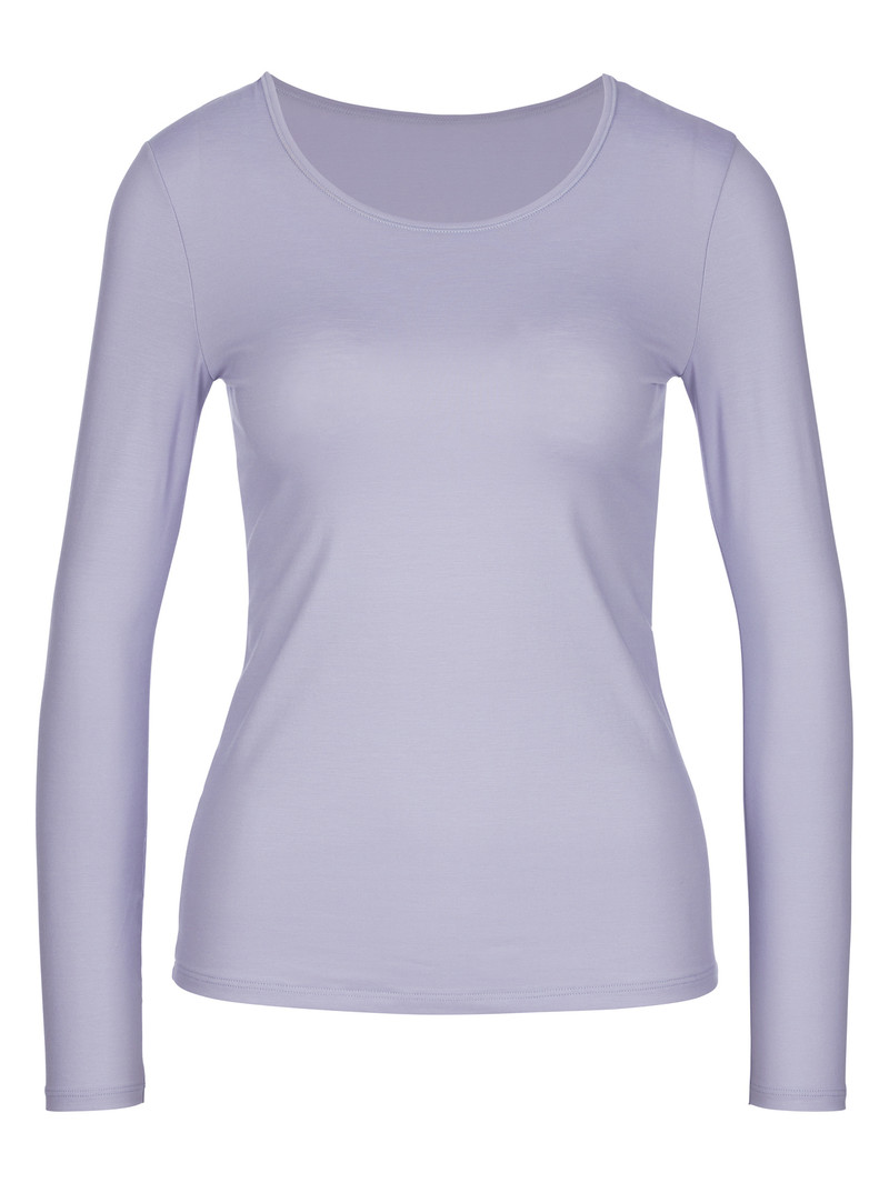 Women Calida Natural Comfort Shirt Long Sleeve Underwear Lanquid Lavender | 842165-YZS