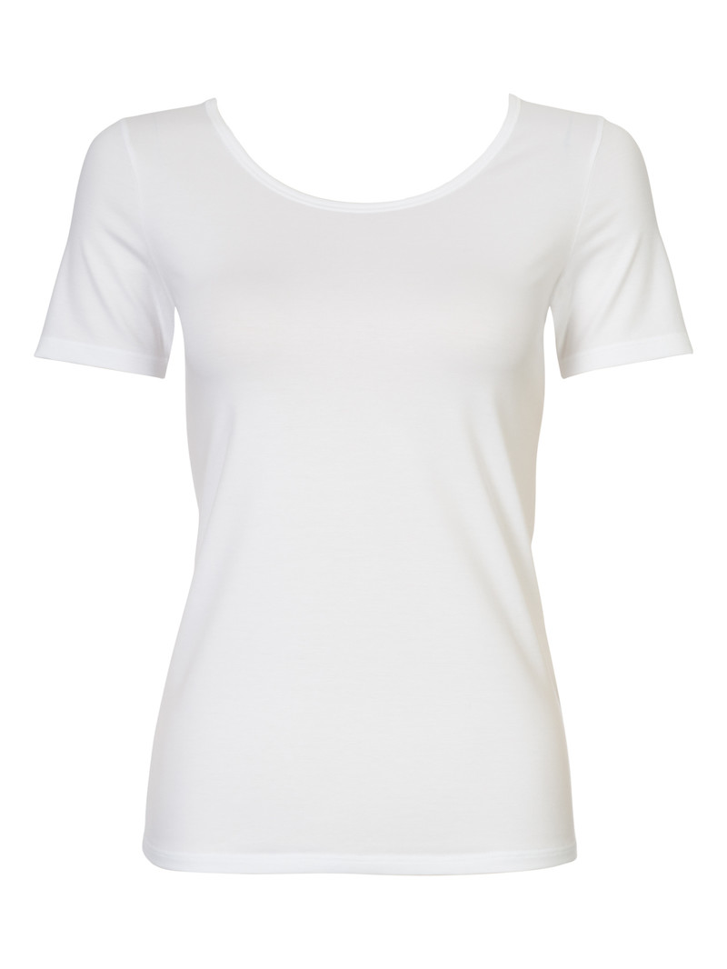 Women Calida Natural Comfort Shirt Shortsleeve Underwear Weiss | 320497-LYB