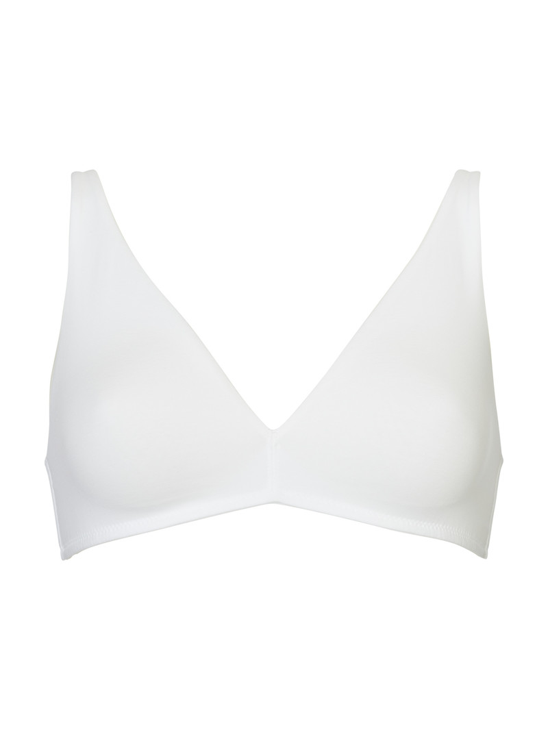 Women Calida Natural Comfort Soft Bra Underwear Weiss | 589371-RXQ